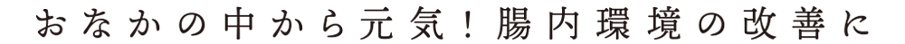 おなかの中から元気!腸内環境の改善に