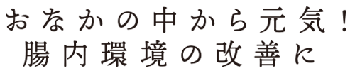 おなかの中から元気!腸内環境の改善に